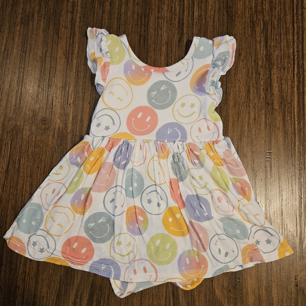 Play Little Sleepies Colorful Smiley Face Dress Play Condition Sz 6-12 months